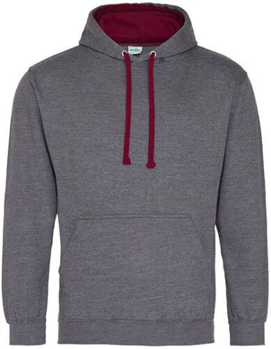 Hoodie (Unisex) Charcoal/Burgundy 2XL