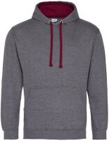 Hoodie (Unisex) Charcoal/Burgundy 2XL