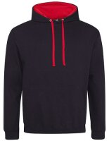 Hoodie (Unisex) Jet Black/Fire Red 3XL