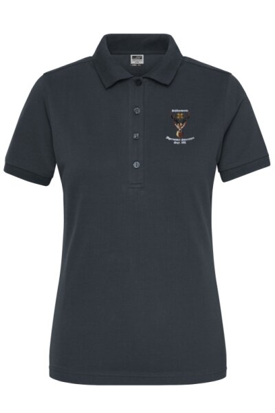 Poloshirt Damen carbon M mit Rückendruck