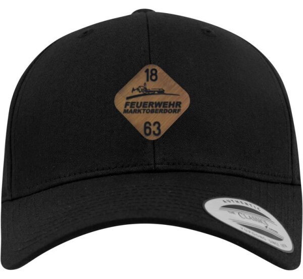 Full-Cap schwarz S/M Skyline/1863 Holz mittig groß