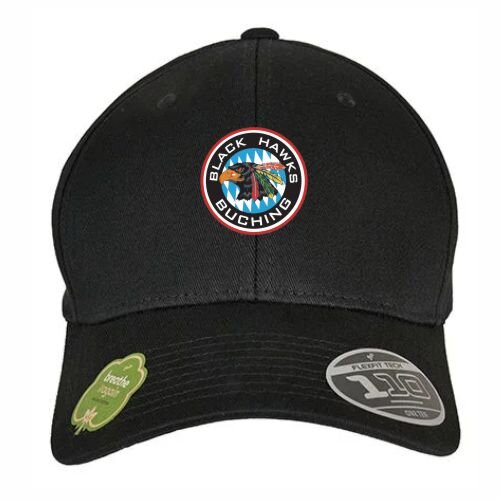 Snapback-Cap schwarz (gebogen) inkl. Stick Vereinslogo